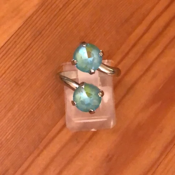 Aquamarine Crystal Statement Ring - Picture 11 of 12